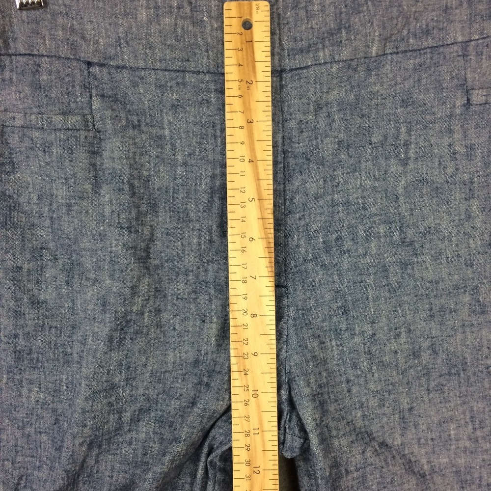 Ann Taylor Linen Dress Pants Womens 12 Blue Classic Career Preppy Teacher - Picture 6 of 16